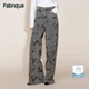 Fabrique水洗巴洛克钉珠烫钻刺绣直筒亮片牛仔裤 女冬 长裤