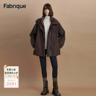 Fabrique摩卡棕90白鹅绒羽绒马甲内胆派克服两件套冬季 通勤外套女
