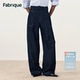 Fabrique凯旋门巴恩风卡其色弯刀宽松牛仔裤 博主同款