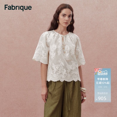 Fabrique洛可可重工刺绣短袖上衣
