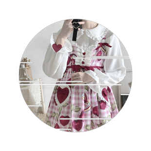 雪纺上衣秋季学生韩版少女衬衫娃娃领宽松内搭长袖可爱软妹lolita