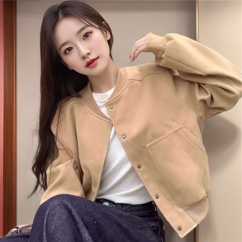 休闲百搭棒球服2026秋冬季宽松高级小香风夹克上衣女短款外套女,女装/女士精品,短外套,淘宝优惠券,粉丝福利购,淘宝优惠卷