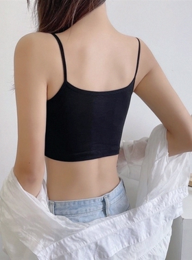 吊带小背心薄款内搭防走光裹胸打底衫白色抹胸短款女美背内衣夏季