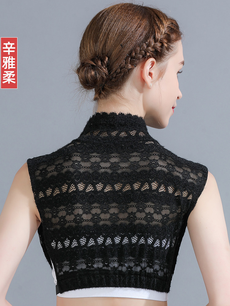 AUTUMN AND WINTER VERSATILE FALSE COLLAR WOMENS HALF-COLLAR MESH DECORATION NECKLINE FALSE COLLAR WHITE STAND COLLAR BOTTOM FALSE COLLAR