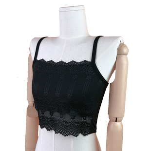 抹胸防走光内搭蕾丝裹胸白色美背吊带内衣女夏季薄款打底背心短款