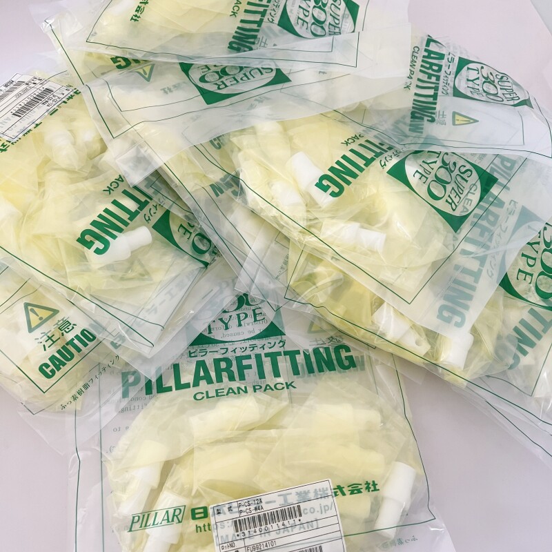 Pillar日本P-CS-12A PFA入珠式直接头P-CS-W4A堵头PFA接头螺母1/2