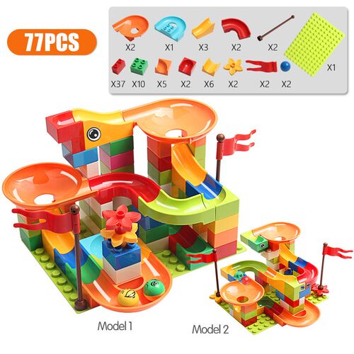 77-308PCS Marble Race Run Big Block Compatible Duploed Build