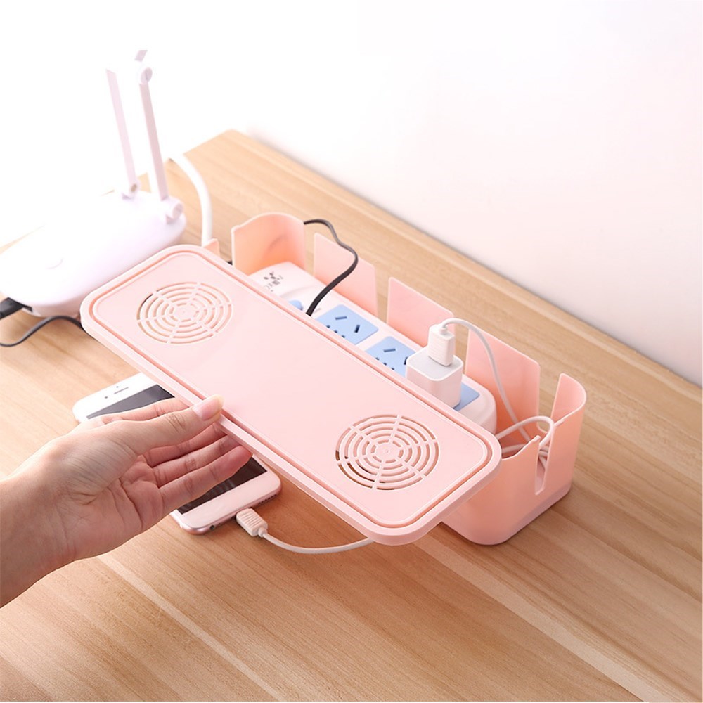 Socket Storage Box Cable Extension Cord Wire Organizer Desk