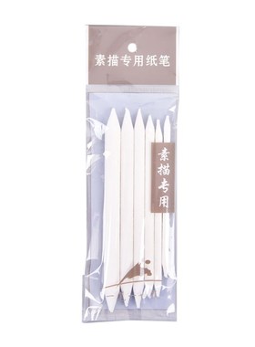 6pcs/set Blending Smudge Stump Stick Tortillon Sketch Art Wh
