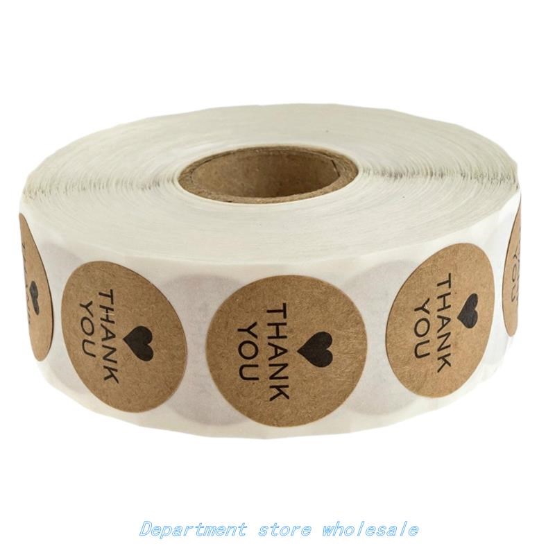 Round Kraft Wedding Thanks Decor Stickers Student Stickers T