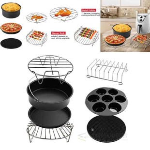 Set of 7, Durable Air Fryer Accessories, Fit all 4.8-6.3 QT