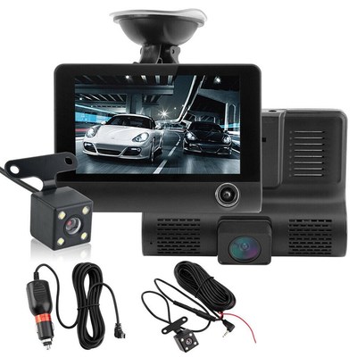 4-inch LCD High Definition 1080P 32GB 3 Lens Vehicle DVR Dri