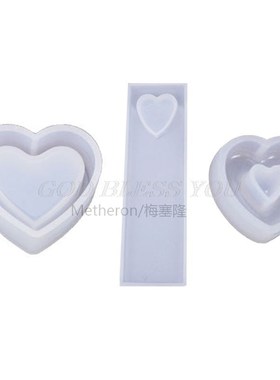 Crystal Epoxy Resin Mold Heart Shaped Box Hollow Pendant Boo