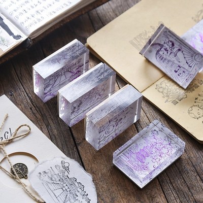 Gift Drawer flower stamps clear acrylic plexiglass stamps ca