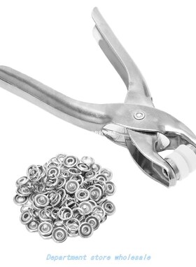 1 Set Silver Hot 100Pcs Ring Snap + Metal Prong Ring Snap Fa