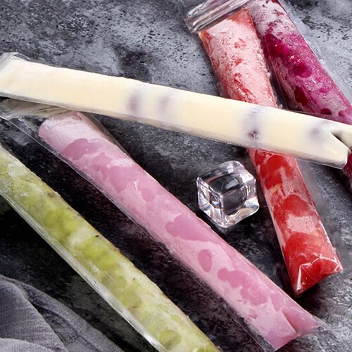 20PCS Transparent Ice Cream Bag Popsicle Plastic Pouch Cake