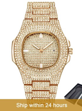 Dropshipping  ICE-Out Bling Diamond Luxury Watch Men Gold Hi