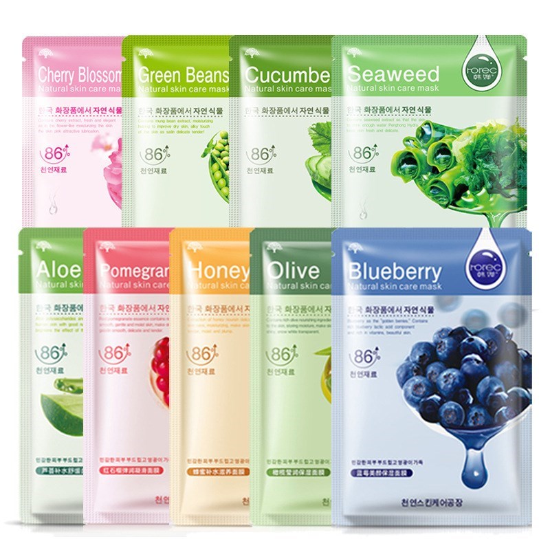 1/6pcs Set Face Sheet Mask Tissue Hyaluronic Acid Aloe Mask