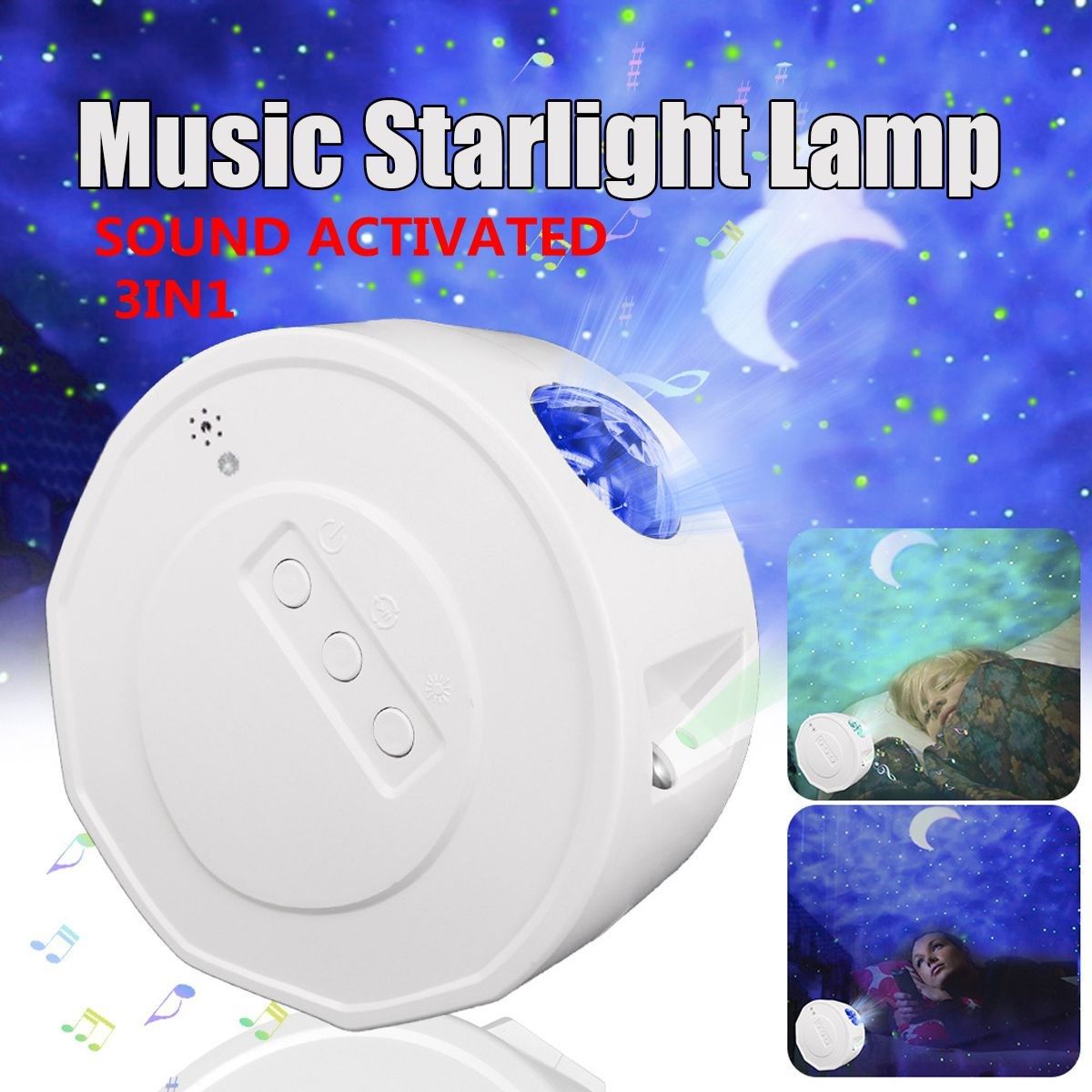 led starry sky projector voice control with music night ligh