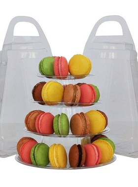 4 Tier Clear Macaron French Macaroons Tower Cake Cupacake St