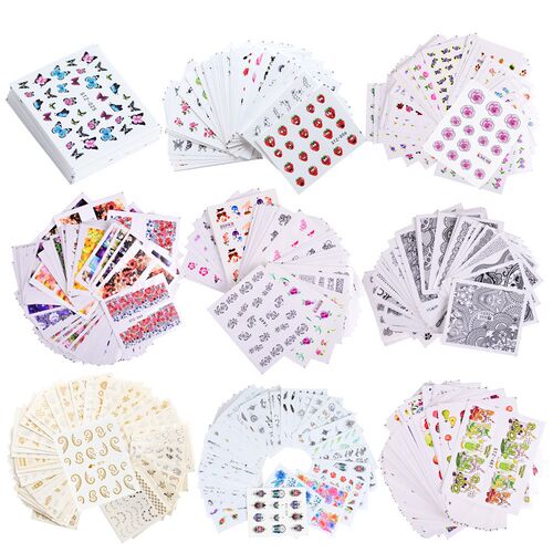 Nail Stickers Set Mixed Floral Geometric Sexy Girl Fruit Na