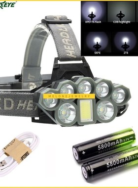 50000LM SB LED Headlamp Headlight Rechargeable 18650 Flashli