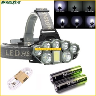 50000LM SB LED Headlamp Headlight Rechargeable 18650 Flashli