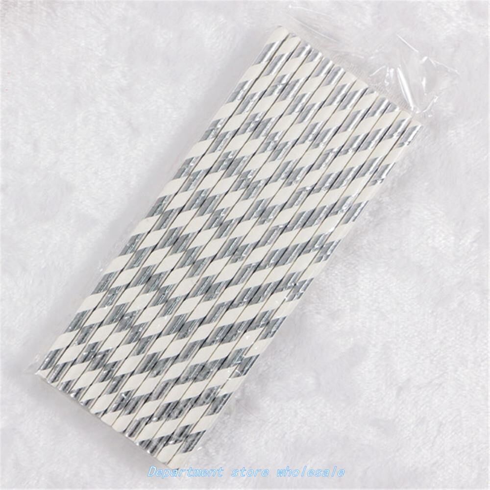 25pcs disposable pure color bronzing gold silver creative we