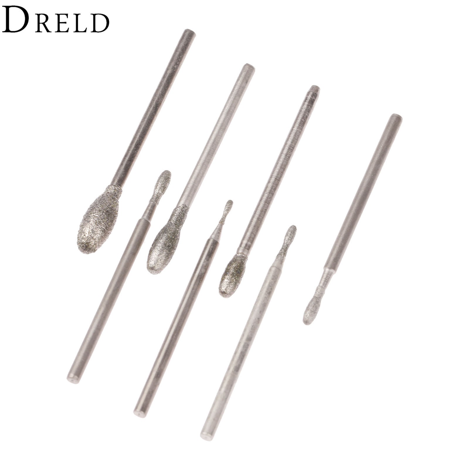 7Pcs Dremel Accesories Oval Diamond Grinding Head Burrs Bits