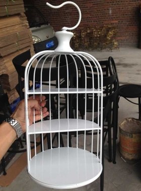 Gold/white/black European birdcage cake rack decoration them
