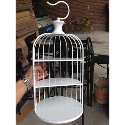 Gold/white/black European birdcage cake rack decoration them