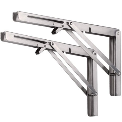 Folding Shelf Brackets, Heavy Duty Stainless Steel Foldable