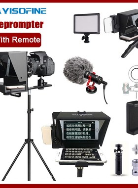 Portable Mini Teleprompter for Phone DSLR Recording Live Bro
