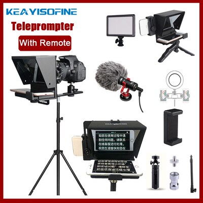 Portable Mini Teleprompter for Phone DSLR Recording Live Bro