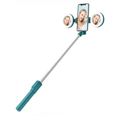 4 In 1 Bluetooth Selfie Stick Double Ring Fill Light Handhe