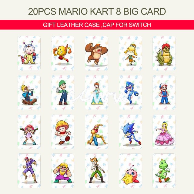 20Pcs Full Set Popular Waterproof Amiibo NFC Tag Mario Kart