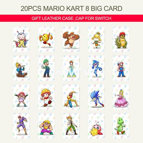 20Pcs Full Set Popular Waterproof Amiibo NFC Tag Mario Kart