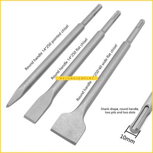 3 Pcs/Set SDS Plus Flat Chisel Point Chisel Bit Impact Drill