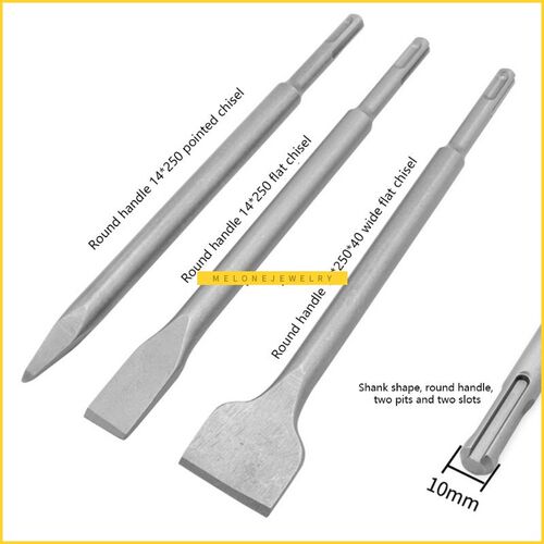 3 Pcs/Set SDS Plus Flat Chisel Point Chisel Bit Impact Drill