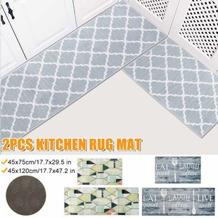 2PCS Kitchen Mat Bath Carpet Floor Mat Home Entrance Doormat