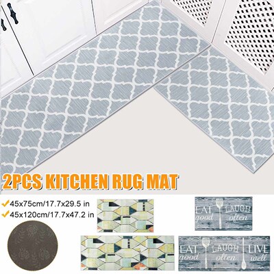 2PCS Kitchen Mat Bath Carpet Floor Mat Home Entrance Doormat