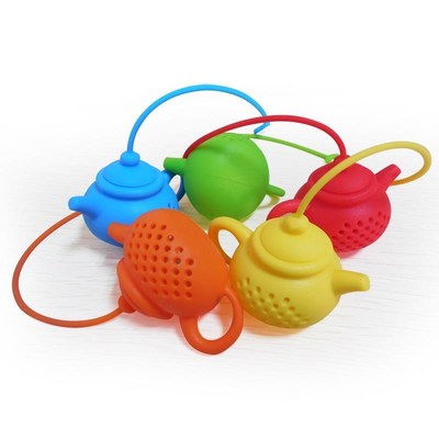 1pc Teapot Shape Tea Infuser Strainer Silicone Tea Bag Herba