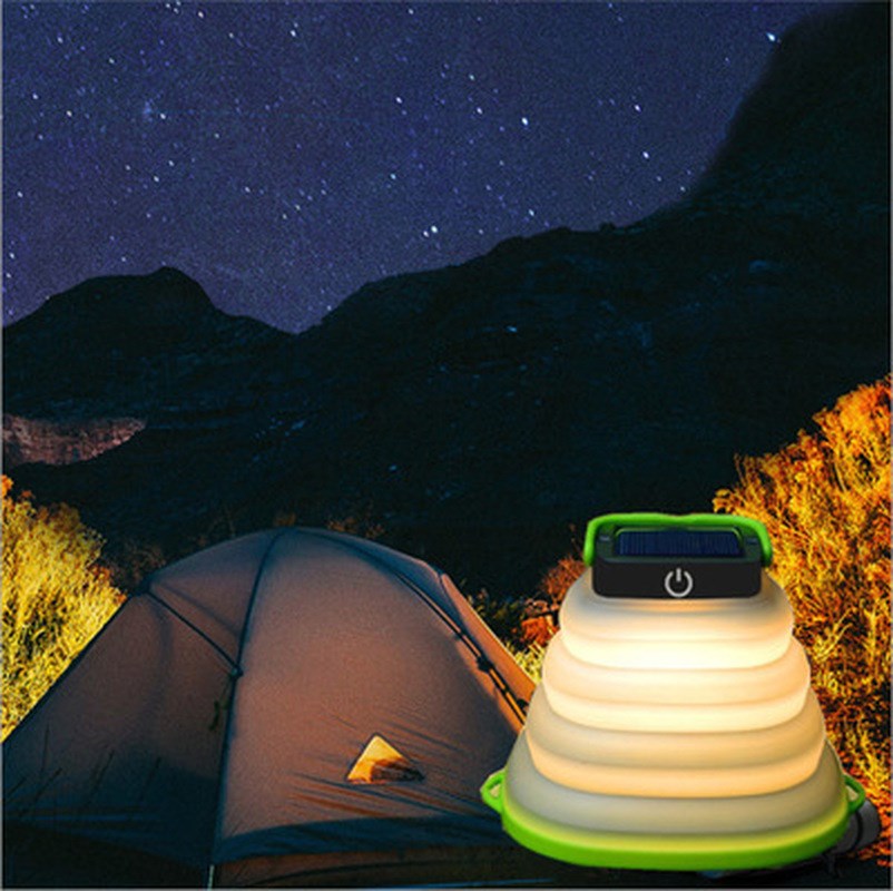 Portable Camping Light Folding Waterproof Solar Powered USB