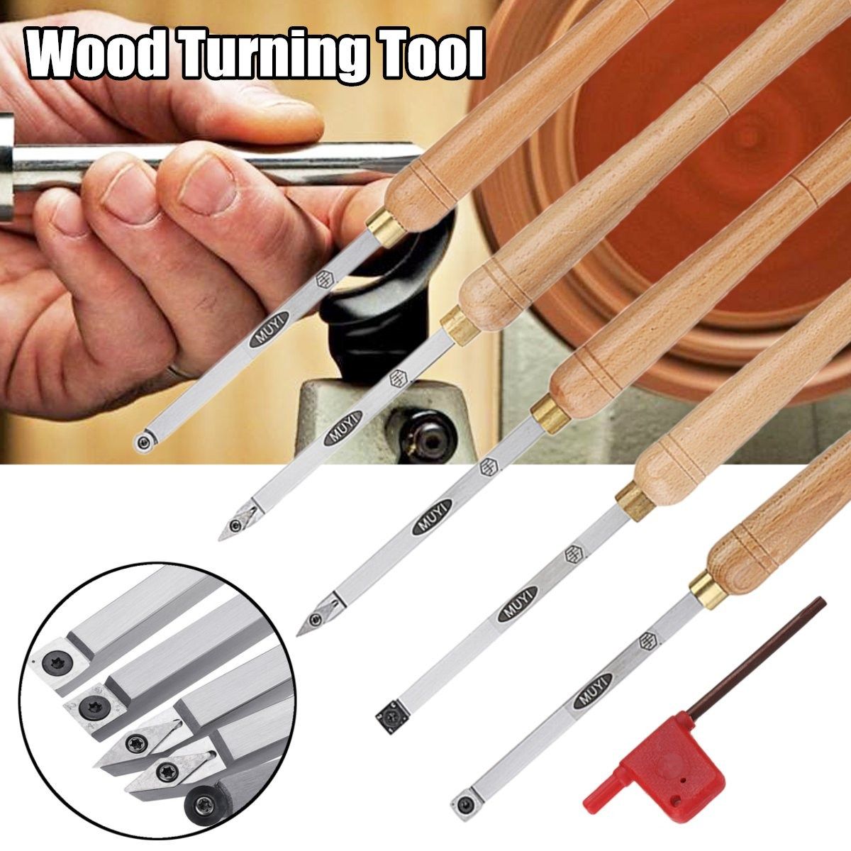wood turning tool wood handle with titanium coated wood carb