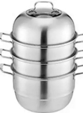 Thickened Stainless Steel Steamer Visible Lid Design Steamer