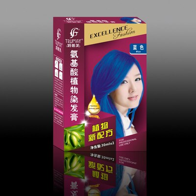 plant amino acids 30ml*2 permanent Blue hair color dye crea
