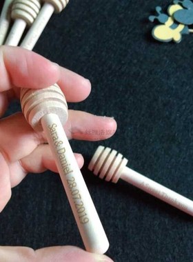 50pcs/lot 8cm or 10cm Customize Engraved Wooden MINI Honey D