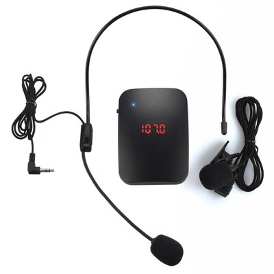 Wireless Microphone FM Radio Transmitter Headset Collar Tou