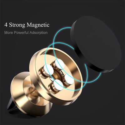 360 Rotable Air Vent Magnetic Holder for Mobile Phone in Car