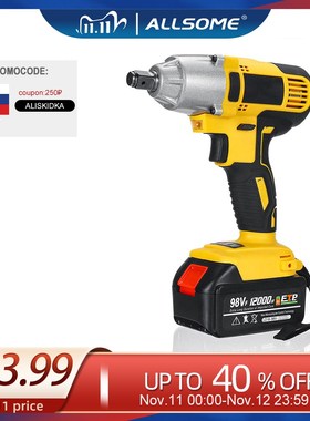 98VF 320Nm 12000mAh Cordless Electric Impact Wrench Drill Sc
